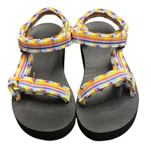 Teva Midform Universal Fray Rainbow Stripe Platform Sandals Women’s 8 EU 39 thumbnail 1