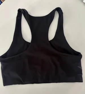 Quince Black Scoopneck Racerback Sports Bra Medium thumbnail 1
