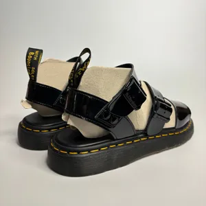 Dr. Martens Gryphon Patent Leather Gladiator Sandals in Black Patent Lamper thumbnail 3