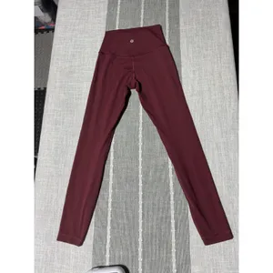 Lululemon Align High‎ Rise Crop Leggings Burgundy Size 2 thumbnail 4