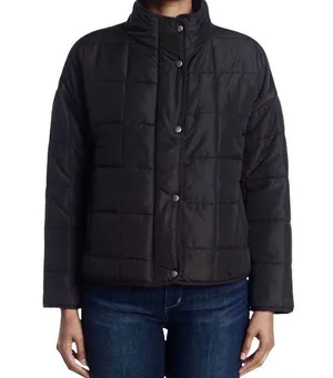THREAD & SUPPLY | High Collar Quilted Black Full Zip & Snap Puffer Jacket Size M thumbnail 8