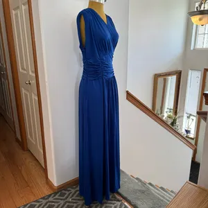 Plus Size Women Elegant V Neck Long Dress Sleeveless Wedding Evening Dress Gown thumbnail 7