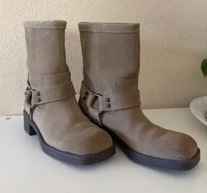 Zara Suede Leather Boots with Strap thumbnail 1