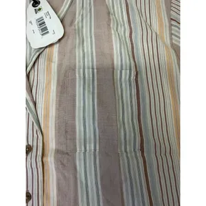 Prana Iguala Top‎ Clay Stripe Tencel Modal Button Down Shirt Womens Medium NEW thumbnail 4