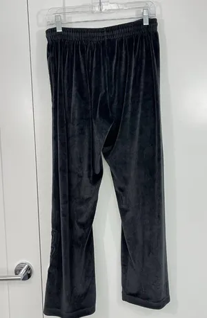 Victoria's Secret PINK Medium Black Y2K Velvet Wide Leg Pants with Pockets thumbnail 6