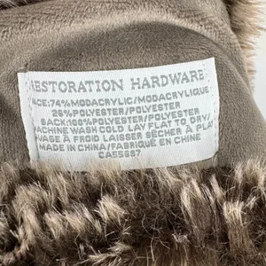 Restoration Hardware scarf faux fur pull through stole neck wrap chocolate brown thumbnail 6