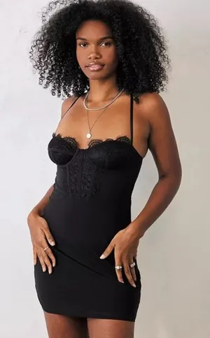 Urban Outfitters Black Corset Dress⭐️ thumbnail 1