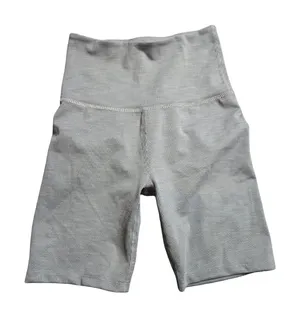 Beyond Yoga Ribbed Gray Biker Shorts Size: S thumbnail 1