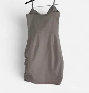 NWT PrettyLittleThing Stone Stretch Woven Pleated Tie Bust Bodycon Dress - Size US 2 thumbnail 4