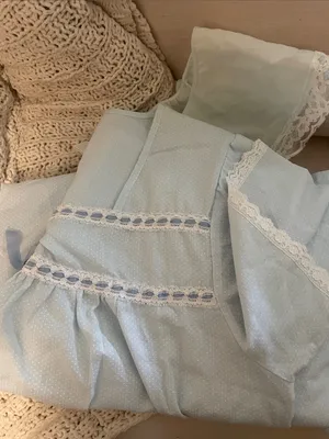 Vintage Marlaine Light Blue w/ White Polka Dots Robe/House Coat Size Large 16/18 thumbnail 7
