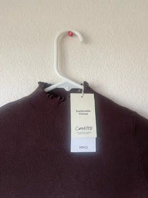 Mango Perkins neck knitting sweater size M NWT thumbnail 8