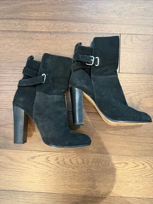 Dolce Vita Black Suede Mid-Calf Heeled Boots with Buckle Size 9 - C8-069 thumbnail 7