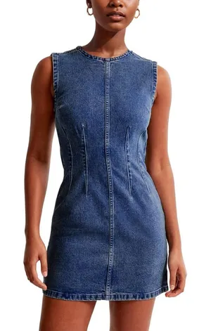 NWT Women’s Sleeveless‎ Bodycon Denim Mini Dress Medium thumbnail 1
