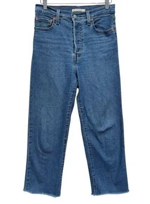Levi's Ribcage High Rise Straight Ankle Jeans Size 29 thumbnail 1