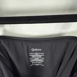 Quince Italian Cami One Piece Swimsuit Black Minimalist Capsule NEW Womens Large thumbnail 5