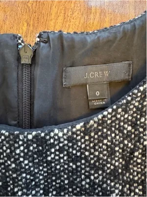 Women's J. Crew Lace and Tweed Wool Sheath Dress Size 0 Black and White thumbnail 4