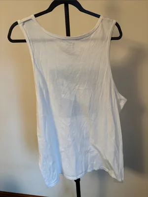Nike White Tank with Blue Palm-Print Square Logo thumbnail 3