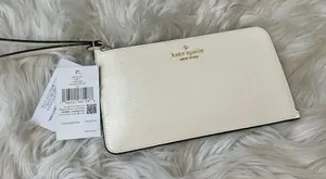 Kate spade Lucy Crinkle Patent Medium L-zip Wristlet white/cream clutch wristlet thumbnail 1