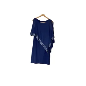 Scarlett Navy Blue Beaded Cape dress Formal Mother‎ Of The Bride Size 8 thumbnail 4
