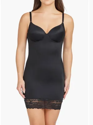 NWT SPANX Lace Underwire Full Slip Dress Very Black #10070R SZ-1X thumbnail 2