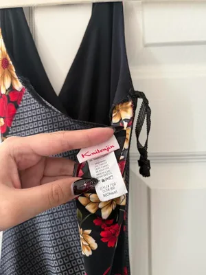 Y2K Knitenjin Black and Red Floral Halter Dress thumbnail 8
