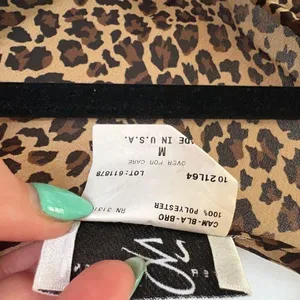 Y2K Leopard Animal Print Career Top Slinky 2000s Blouse Cheetah Girls Medium thumbnail 10