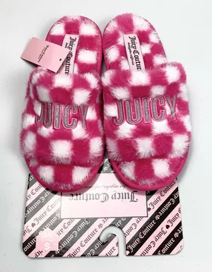 Juicy Couture Eldoris 2 Faux Fur Open Toe Slip On Slippers Small NEW! thumbnail 1