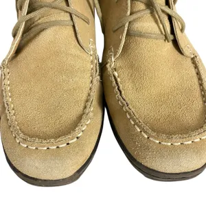 Lands End Womens‎ 9.5 B Camel Brown Suede Lace Up Moc Toe Chukka Ankle Boots thumbnail 7
