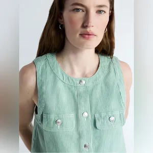 Free Assembly nwt size XXL ( 20 ) Women's Button Front Sleeveless Denim Top thumbnail 4