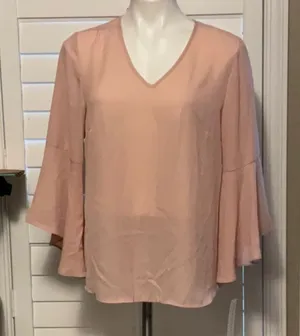 Counterparts Blush Pink V-Neck Blouse thumbnail 1