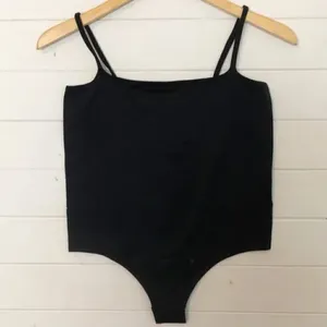 Simon Miller‎ Ano Square Neck XL Bodysuit Black Cami thumbnail 4