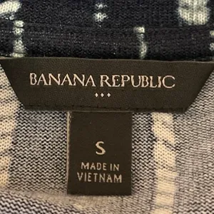 Banana Republic Blue Knit Striped Short Sleeve Crew Neck Blouse T Shirt Top Sz S thumbnail 3