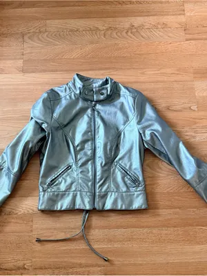 therapy Silver Metallic Faux Leather Varsity Jacket thumbnail 8