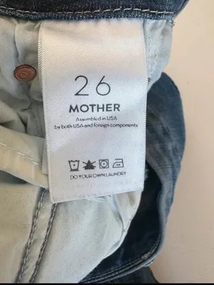 MOTHER Blue Denim Jeans with Copper Button Detail thumbnail 9