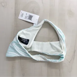 nwt HURLEY wave runner cheeky French printed high rise swim bottoms blue thumbnail 4