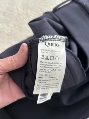 Quince Ultra Stretch Ponte Flare Leg Pants Pull On Navy Blue Womens Size M thumbnail 14