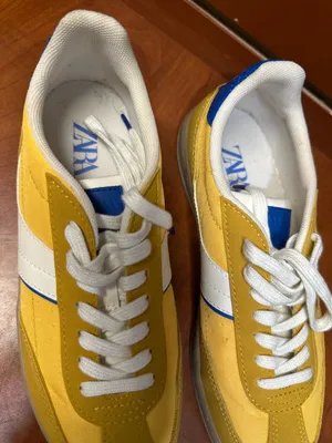 Zara Yellow Blue Retro Low Top Sneakers Women’s Size 37 thumbnail 3
