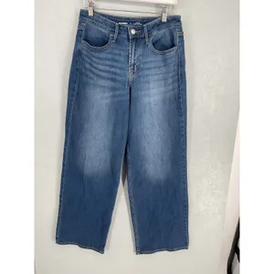 Old Navy Womens Jeans Wow Wide Leg High Rise Medium Wash Blue 6 thumbnail 2