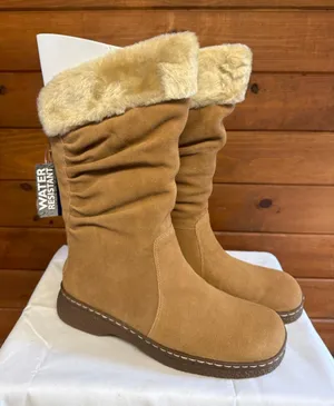 G.H. Bass & Co. mid-calf faux-fur lined suede boots Sz 11 NIB thumbnail 1
