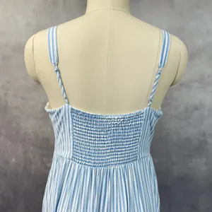 Skies Are Blue Womens Striped‎ Midi Dress Size XL Flowy Coastal Cottage Hamptons thumbnail 7