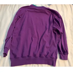 Vintage Grannycore Purple Sweatshirt Floral Embroidered Mock Neck M‎ thumbnail 6