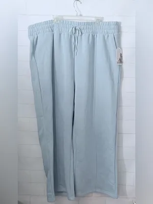 Blogilates Women's Travel Trouser High-Rise Wide Leg Sweatpants Lt Blue 3X NWT thumbnail 3