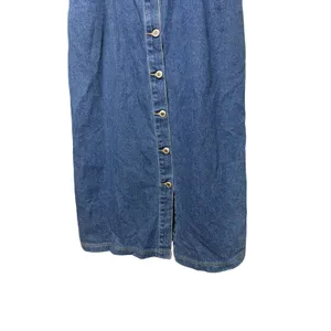 Just Blu Jeans Womens Blue Denim Button Front Maxi Skirt Size 10 High Rise 90s thumbnail 3