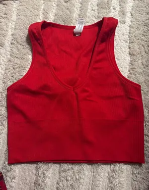 90 Degrees by Reflex RED RIBBED TANK TOP thumbnail 1