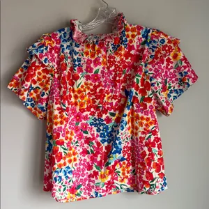 New Buddylove | Shauna Ruffle Shoulder Top In Berry Blue Small thumbnail 3