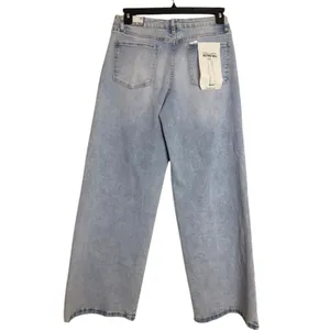 NWT Almost Famous 90s Jeans Juniors 11 Light Wash Sparkle Wide Leg Flare Baggy thumbnail 2