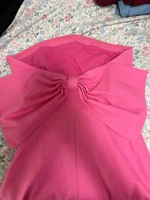 Pink Strapless Altar'd State homecoming mini dress bow back thumbnail 3