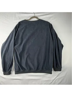 Unbranded Corduroy Knit Crewneck Sweatshirt Size Small Dark Blue Gray Pullover thumbnail 2