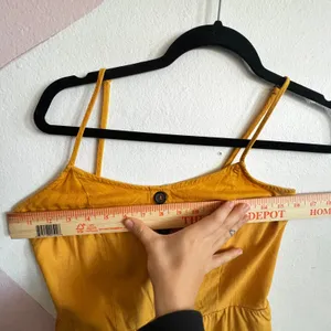 Mustard Yellow Linen Jumpsuit Vintage Inspired Boho‎ Minimalist Wide Leg Small thumbnail 8