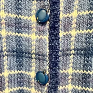Pendleton Country Sophisticates Wool Blend Blue Plaid Cardigan Sweater size S thumbnail 3
